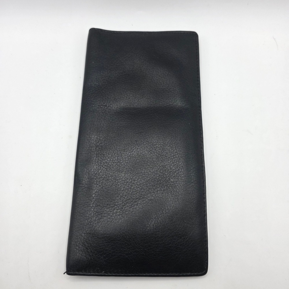 Mens Black Leather Long‎ Secretary Wallet Slim Bifold Card Holder Organizer